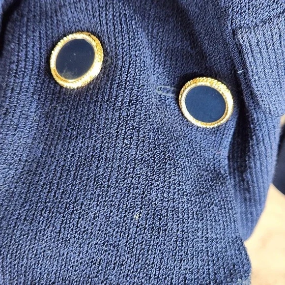 St. John Navy Blue Blazer with Gold Buttons - Picture 11 of 15
